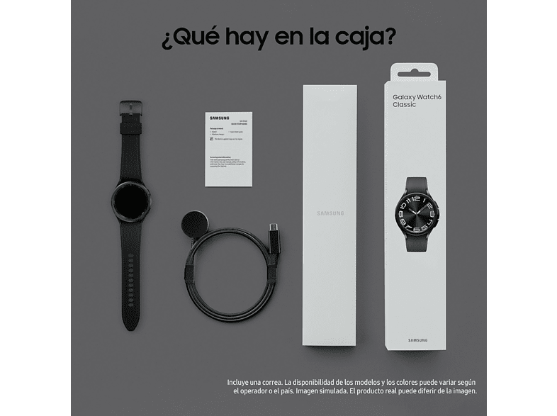 Smartwatch - Samsung Galaxy Watch6 Classic LTE 43mm, 1.31, Exynos W930, 16GB, 2GB RAM, 300mAh, Negro