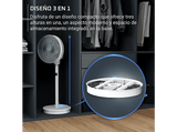 Ventilador de pie - Rowenta QV5050, 20W, 18 dB (A), 1800 m3/h, 20 Velocidades, 3 Alturas, Temporizador, 30 horas de autonomía, 7 Aspas, Blanco