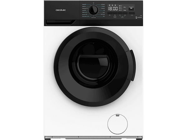 Lavadora carga frontal - Cecotec Bolero DressCode 7300 Inverter A, 7 kg, 1200 rpm, Motor Inverter, 15 programas, Display LED, Lavado a vapor, White
