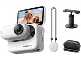 Cámara - Insta360  Go 3 (64GB), IPX8, Pantalla táctil plegable, 2.7K, Blanco