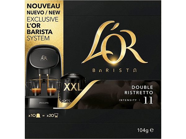 Cápsulas monodosis - L'OR Barista Doble Ristretto 11, Pack de 10, XXL, Exclusivas para L'OR Barista