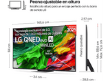 TV QNED 65 - LG 65QNED87A6B, UHD 4K, Procesador Inteligente α8 AI Processor 4K Gen2, Smart TV, DVB-T2 (H.265), Ashed Blue