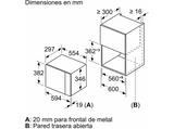 Microondas integrable - Balay 3CP5002N3, 1 kW, 5 niveles, 20 l, Cristal Negro