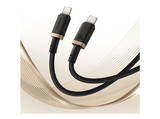 Cable USB - Baseus Dura, USB-C a USB-C, 200 cm, 100W, Carga rápida, Ultrarresistente, Negro y Dorado