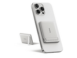 Powerbank - Baseus PicoGo Ultra-Mini Magnetic, 5000mAh, 20W, Carga ultrarrápida inalámbrica Qi2, USB-C, Con cable, Universal, Blanco Titanium