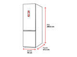 Frigorífico combi - Haier HTW7720CNMM, No Frost, 200.6 cm Altura, 486L, 3 Puertas, WiFi+Bluetooth, Inox Platino