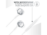 Auriculares - Music Sound IN EAR, De cable, Tipo C, Escucha inmersiva, Detalles metálicos, Blanco