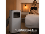 Aire acondicionado portátil - Cecotec ForceClima 7400 Soundless Touch, 7000 BTU/h, 2 velocidades, 20 m², 65 dB, Blanco