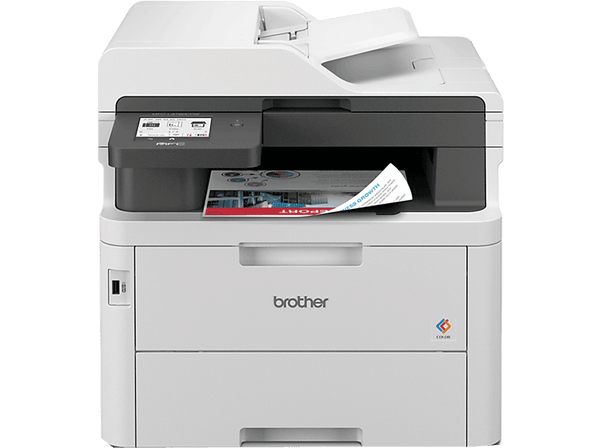 Impresora multifunción - Brother MFCL3760CDW, Láser, 26 ppm en color y monocolor, WiFi, Doble cara, Gris