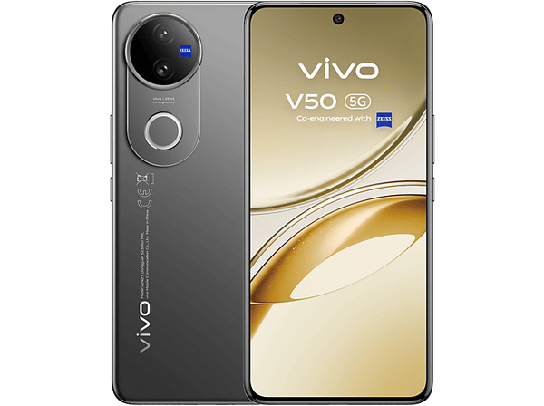 Móvil - vivo V50, Satin Black, 512 GB, 12 GB RAM, 6.77" AMOLED, Snapdragon® 7 Gen3 2.63GHz*1, 6000 mAh