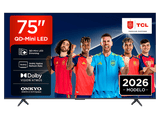 TV QD-Mini LED 75 - TCL 75P8L, UHD 4K, TCL AiPQ Pro Processor, Smart TV, DVB-T2, Negro