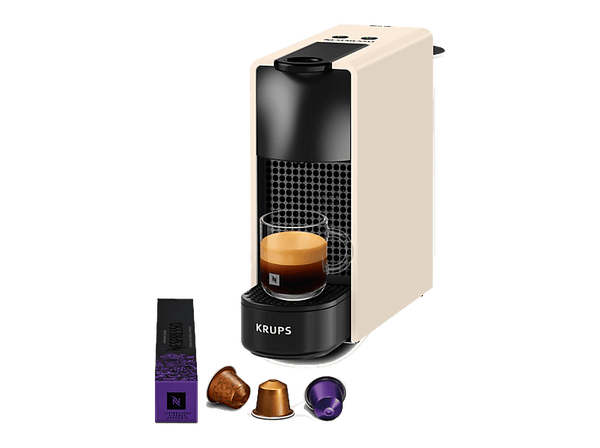 Cafetera de cápsulas - Krups Essenza Mini XN110, 19 bar, 1310 w, 0.6 L, Calentamiento en 30 s, Apagado automático, Blanco