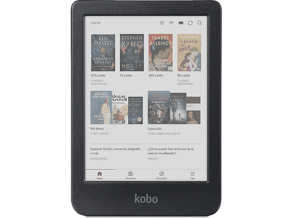 eBook - Kobo Clara Colour, 6" E Ink Kaleido 3 HD, 16 GB, Comfortlight PRO, IPX8, Pantalla color, Negro