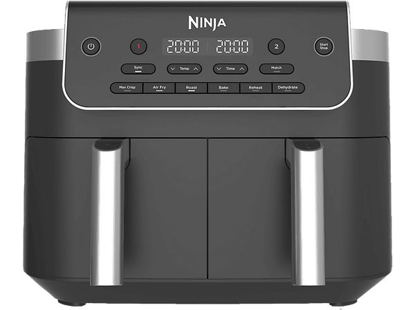 Freidora de aire - Ninja DualZone DZ801EU, 2 cestas, 7.6 l, 2470 W, 240 °C, 6 funciones de cocción, Gris