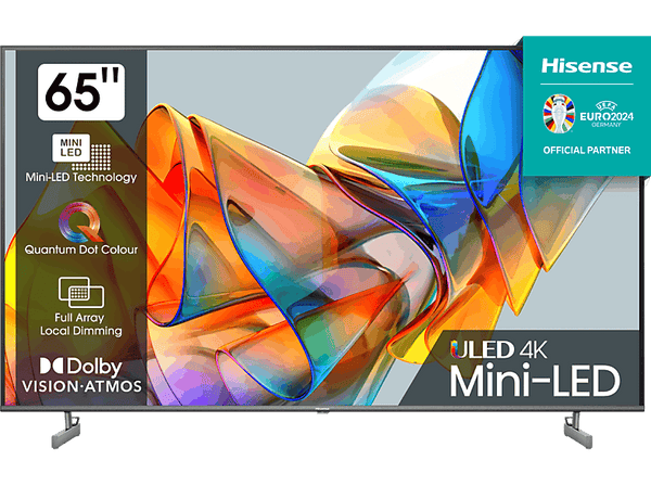 TV Mini LED 65'' - Hisense 65U6KQ Smart TV UHD 4K, Quantum Dot Colour, Full Array Local Dimming, Dolby Vision & Atmos, AirPlay, Hi-View Engine