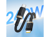 Cable USB - Baseus Dura, Tipo-C a Tipo-C, 100 cm, 240W, Carga rápida, Ultrarresitente, Negro y Dorado