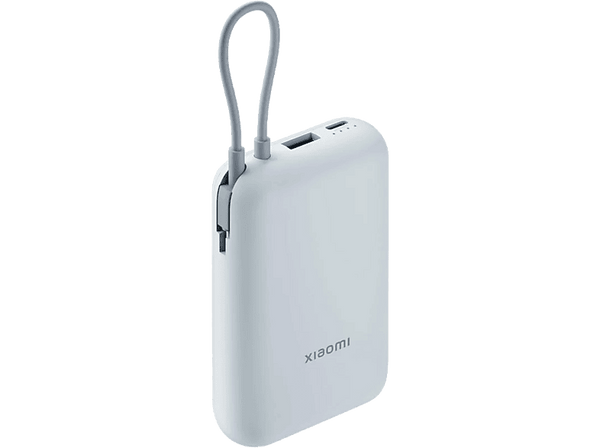 Powerbank - Xiaomi P15ZM, 10000 mAh, 1x USB-C, 1x USB-A, 22.5W, Cable Integrado, Azul Hielo