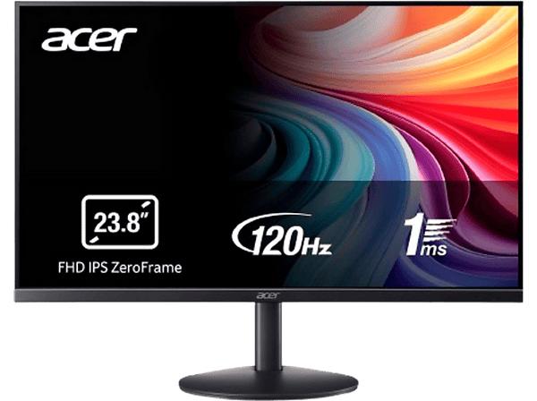 Monitor - Acer SA243YG0BI, 24" Full-HD, 120 Hz, 1 ms, IPS,  1x VGA, 1x HDMI 1.4, AdaptiveSync, Negro