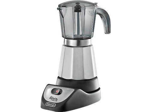 Cafetera tradicional - De Longhi MKM 6 ALICIA, Hasta 6 tazas, Tapa transparente, Transparente