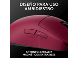 Ratón gaming - Logitech G Pro 2 Lightspeed, Bluetooth, Inalámbrico, 32.000 ppp, Ambidiestro, Botones personalizables, Conmutadores Lightforce, Magenta