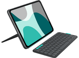 Funda con teclado - Logitech Flip Folio, iPad Pro /Air 11/5gen, Teclado extraíble, Multidispositivo, Ajustable, Bluetooth, Accesos directos, Negro