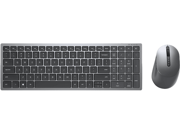 Pack Teclado + Ratón - Dell KM7120W, Inalámbrico, Pilas AA, Bluetooth, 36 meses Autonomía, Gris titanio