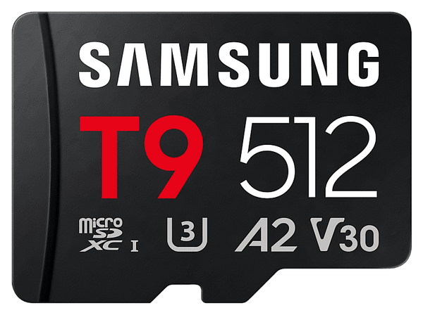 Tarjeta Micro SDXC - Samsung MB-MH512T, 512 GB, Lectura hasta 200 MB/s, Escritura hasta 130 MB/s, UHS Clase 3, A2, V30, Negro