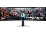 Monitor gaming - Samsung Odyssey G9 LS49DG910SUXEN, 49, DQHD, 144 Hz, 0.03 ms, OLED Curvo, Altura ajustable, Plata