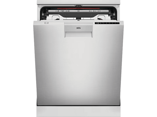 Lavavajillas - AEG FFB75717PM, 14 servicios, 9 programas, 60 cm, Tercera bandeja, AirDry, Inox Antihuellas