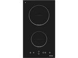 Encimera - Candy Dominó CDIC 30, Inducción,2 zonas, 9 potencias, Temporizador, 3,5 kw, Bloqueo seguridad,Negro