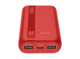 Powerbank - CellularLine Essential, 10000 mAh, 12W, 72 horas, USB C, USB A, Rojo