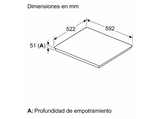 Placa inducción - Bosch PIX631HC1E, 4 zonas, 21 cm zona grande, 59.2 cm, Negro