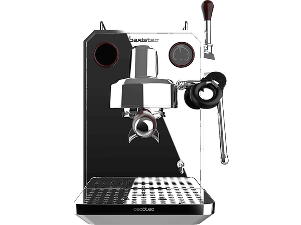 Cafetera express - Cecotec Baristeo Intima, 15 bares, 1850 W, Depósito 1.7 litros, Salida doble de café, Vaporizador, Sistema Thermoblock, Grey