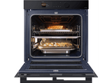 Horno a vapor - Samsung NV7B6795JAK/U1 Dual Cook Steam™, Multifunción, Pirolítico, 76 l, 59.5 cm, WiFi, Puerta Fléxible, Negro