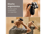 Afeitadora - Philips Head Shaver Pro 5000 Series HS5980/15, Cabezales flexibles 360º, Power Adapt, Autonomía de 60 min, Uso Seco y Húmedo, Negro