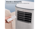 Aire acondicionado portátil - Cecotec ForceClima 7400 Soundless Touch, 7000 BTU/h, 2 velocidades, 20 m², 65 dB, Blanco