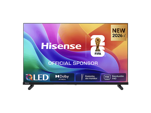 TV QLED 40" - Hisense 40A5S, Full-HD, Posición de monitor, Modo Juego, Modo Deportes IA, Negro