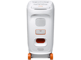 Altavoz de gran potencia - JBL PartyBox Stage 320, Portátil para fiestas, Asa telescópica y ruedas, BT, Resistente salpicaduras, Aut 18h, 240W, Blanco