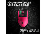 Ratón gaming - Logitech G Pro X3 Superstrike, Inalámbrico, 48.000ppp, Sensor Hero 2, Lightspeed-BT, Sistema respuesta háptica, 135hrs, PC-Mac, Rosa