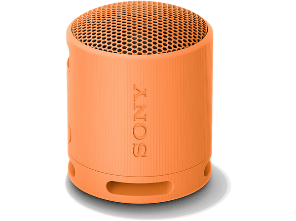 Altavoz inalámbrico - Sony SRS-XB100, Bluetooth, Portátil, Compacto y potente, 16 horas, Resistente al agua y al polvo IP67, Ecológico, Naranja