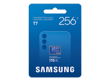 Tarjeta Micro SDXC - Samsung T7 MB-MB256T, 256 GB, Lectura hasta 170 MB/s, UHS Clase 3, A2, V30, Azul