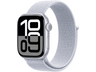 Apple Watch Series 10 (2024), GPS, 42 mm, Gesto de doble toque, Caja de aluminio plata, Correa Loop deportiva Azul nube