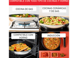 Set de sartenes - Tefal Ingenio Emotion L8974S45, 22, 24 y 28 cm, Mango Extraíble, Revestimiento Titanio Antiadherente, Tecnol. Thermo-Signal™, Inox