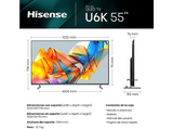 TV Mini LED 55 - Hisense 55U6KQ, UHD 4K, Quantum Dot Colour, Dolby Vision & Atmos, Gris