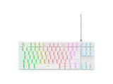 Teclado gaming - Trust GXT 833W, 1x USB, Cable, TKL compacto, Iluminación LED Multicolor, Anti-Ghosting, Blanco