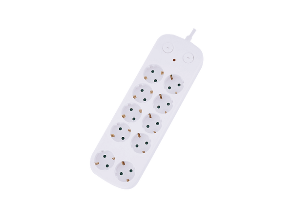 Regleta - ISY IPS-9120-W, 2 metros, 10 tomas, Blanco
