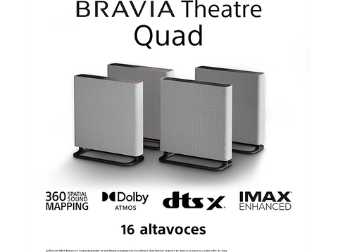 Barra de sonido - Sony BRAVIA Theatre Quad, Home cinema, 4 altavoces, 16 canales, Dolby Atmos, WiFi, Bluetooth, 360 Spatial Sound Mapping, HTA9M2
