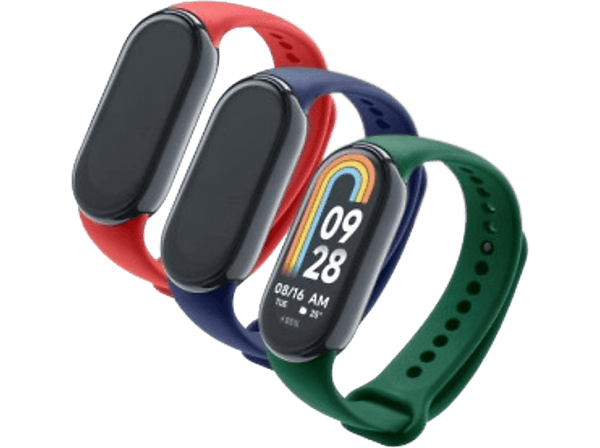 Correa - CellularLine KITBAND1XIAOSMART8, Kit 3 correas, Para Xiaomi Mi Smart Band 8, Silicona, Azul/ Verde / Rojo