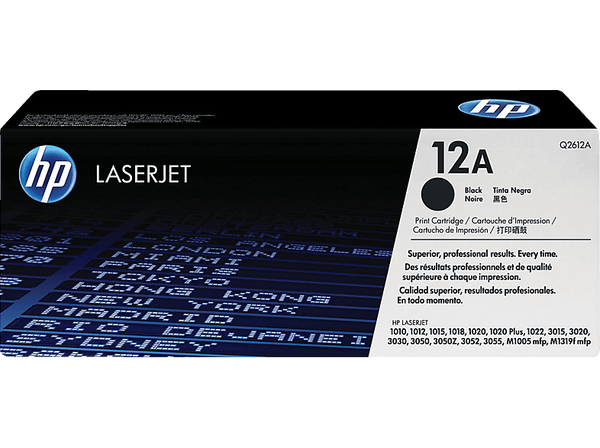 Tóner - HP 12A LaserJet, Negro, Q2612A