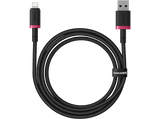 Cable USB - Baseus Dura, Lightning - USB, 100 cm, 2.4A, Carga rápida, Rojo y Negro